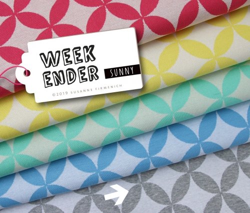Bio Jacquard - Sunny - mittelgrau-melange/gebl. weiß - Weekender - Hamburger Liebe - Albstoffe